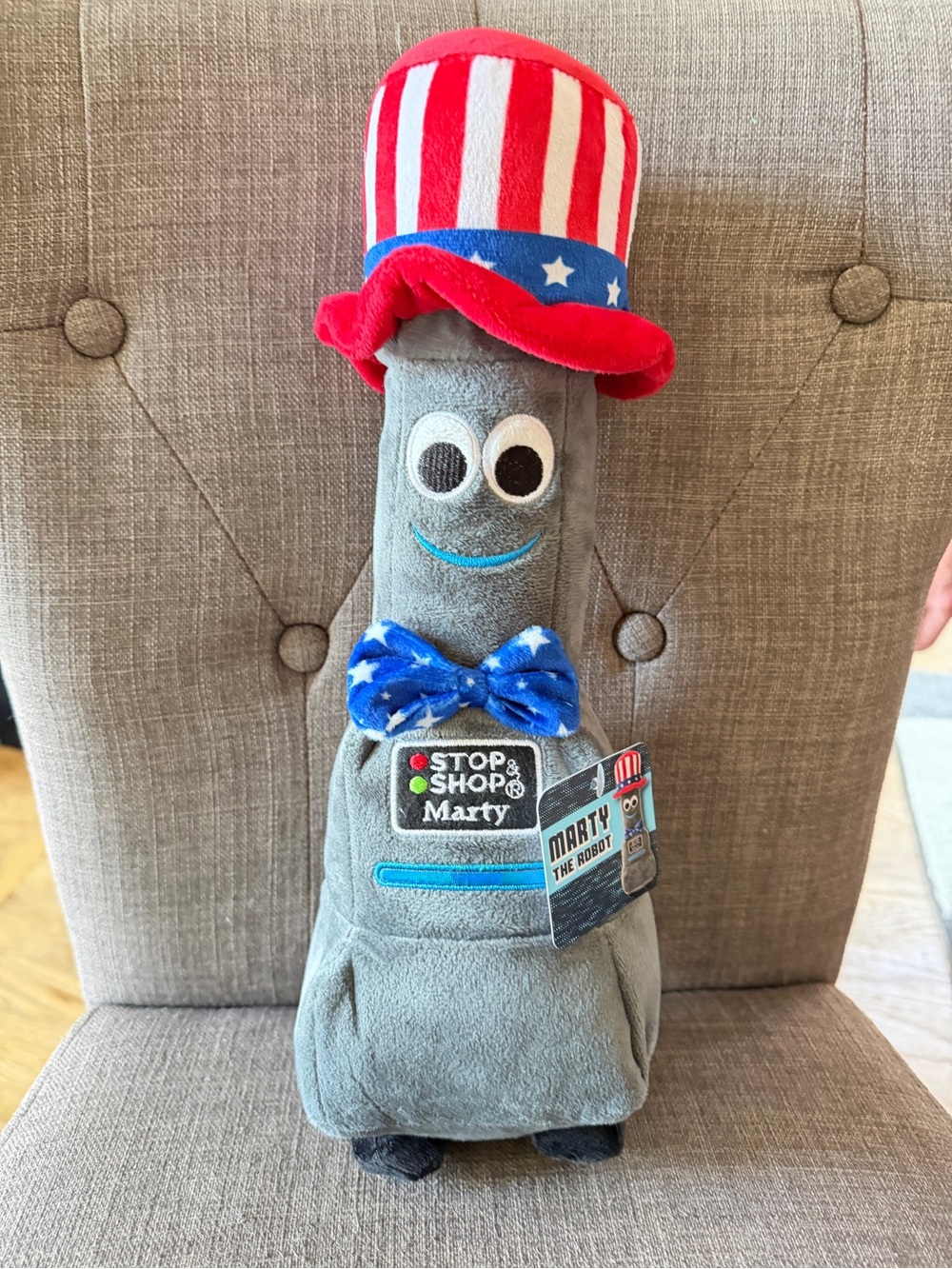 Plush Marty Robot USA Uncle Sam Hat Stop & Shop 12" Stuffed Toy Grocery America
